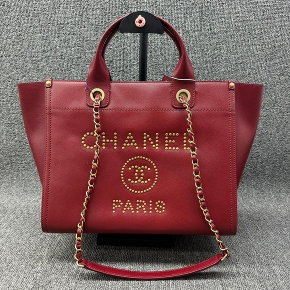 CHANEL Handbags - 100% Authentic CHANEL DeauVille Medium Leather Satchel Bag